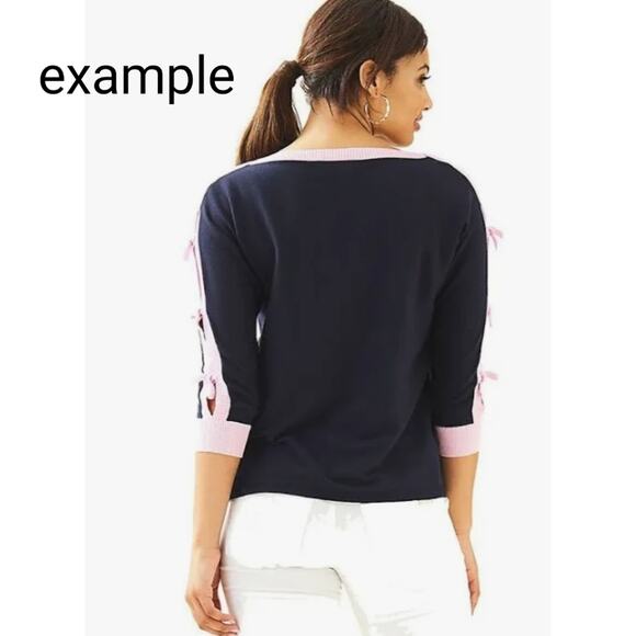 Lilly Pulitzer Larabee Cotton Sweater XL Emerald Isle - Picture 3 of 11